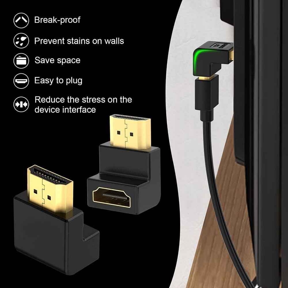 Top HDMI 2.1 Adaptor Proyektor Monitor HDMI 90derajat Konverter HDMI Berbentuk L