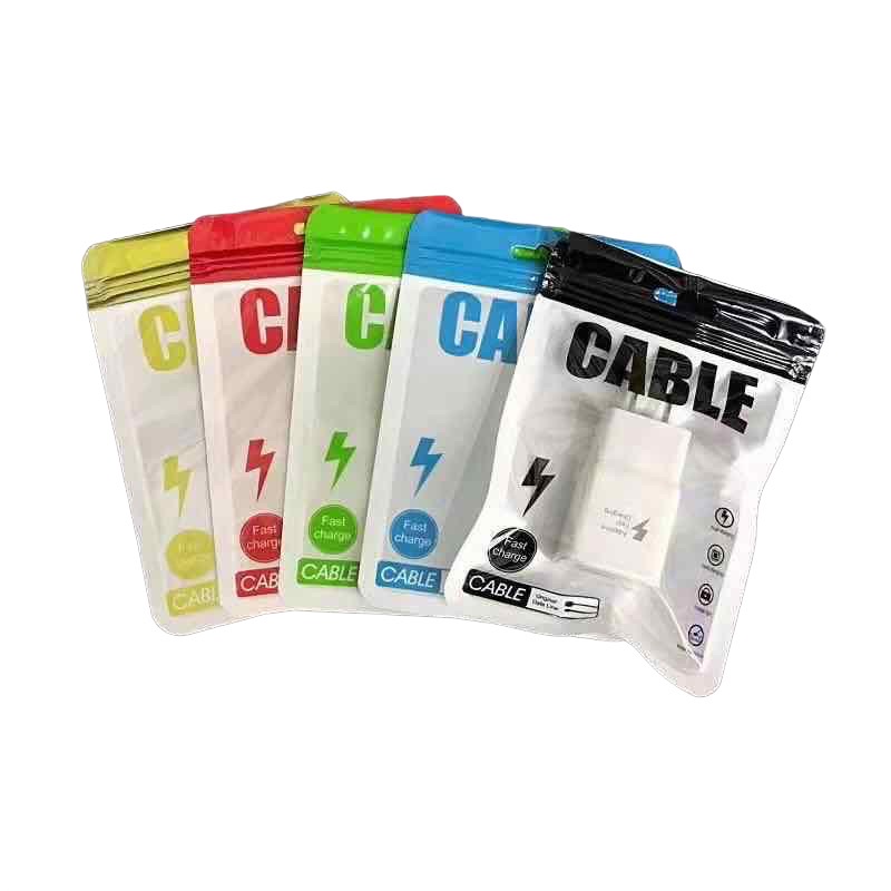 Kantong Plastik Packingan Kabel Data Charge HP 11x15cm macaron