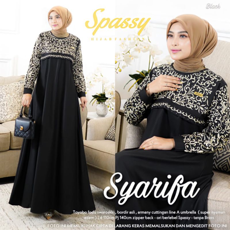 Syarifa dress - toyobo fodu swaroski Ld 110  pj 140 cm  all size  original berlabel Spassy