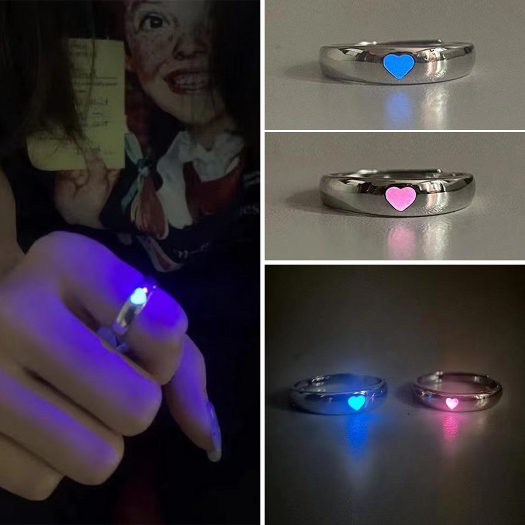 Cincin Model Terbuka Adjustable Desain Hati Untuk Hadiah