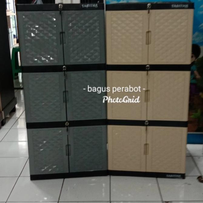 

LEMARI PAKAIAN PLASTIK 3 SUSUN KUNCI stock ready