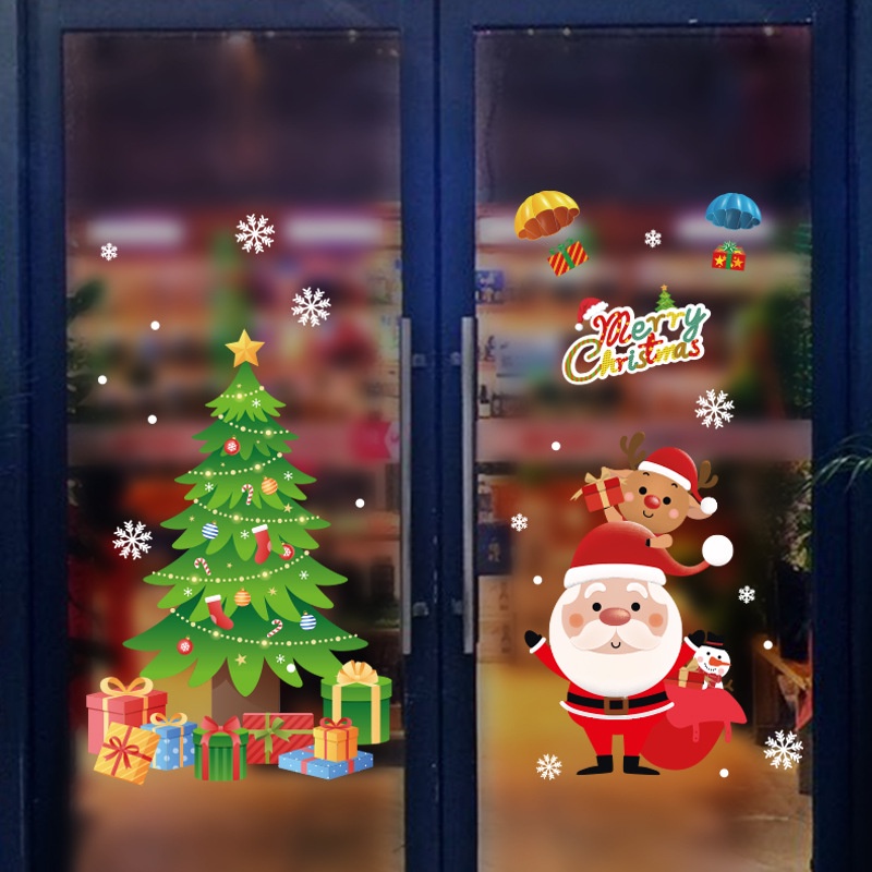 Stiker Dinding Decal Desain Pohon Natal Untuk Dekorasi