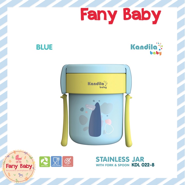 KANDILA STAINLESS JAR WITH FORK &amp; SPOON 650ML / KDL022-8