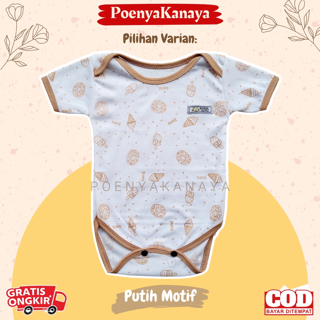 3pc/1pc Jumper Pendek Bayi SERI COKELAT POKA 0-6 Bulan KD03