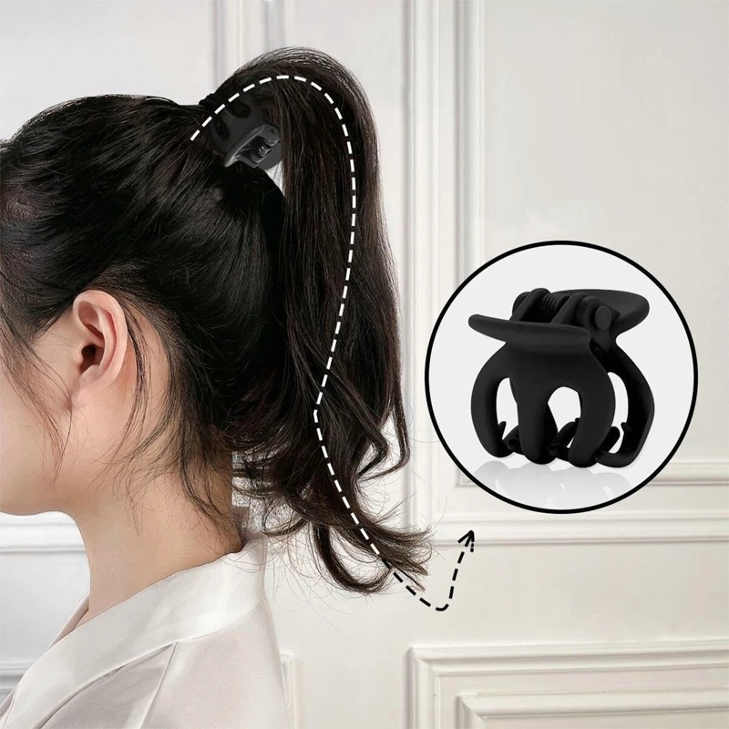 [Harga Grosir] Gaya Korea Warna Solid Ponytail Tinggi Ambil Klip Tetap Artefak Anti-Kendur Jepit Rambut Belakang Kepala Hiu Kecil Klip Fashion Elegan Aksesoris Rambut