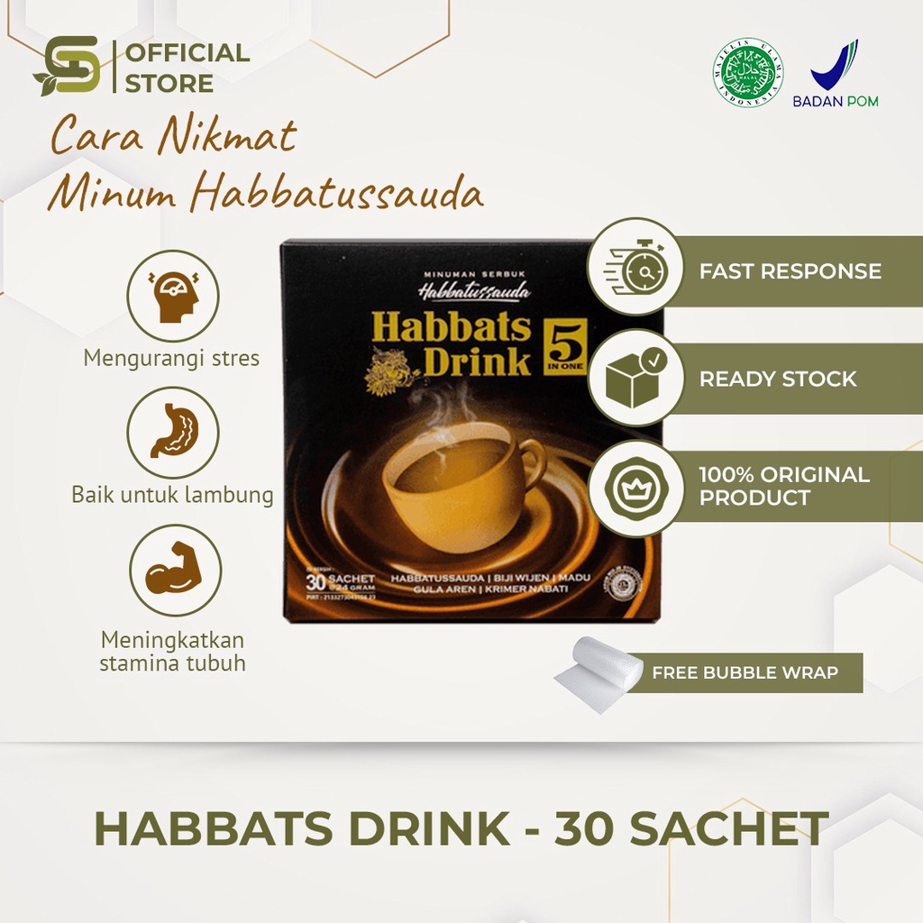 

Habbats Drink Isi 30 sachet @24gr - Minuman Instan Habbatussauda