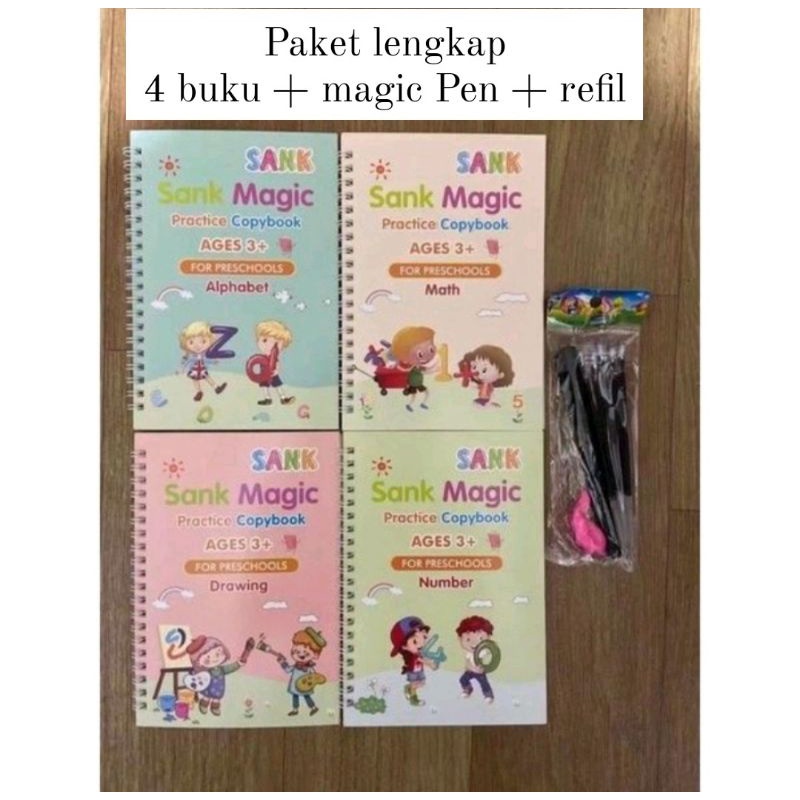 sank book magic paket lengkap buku + pen+ refil