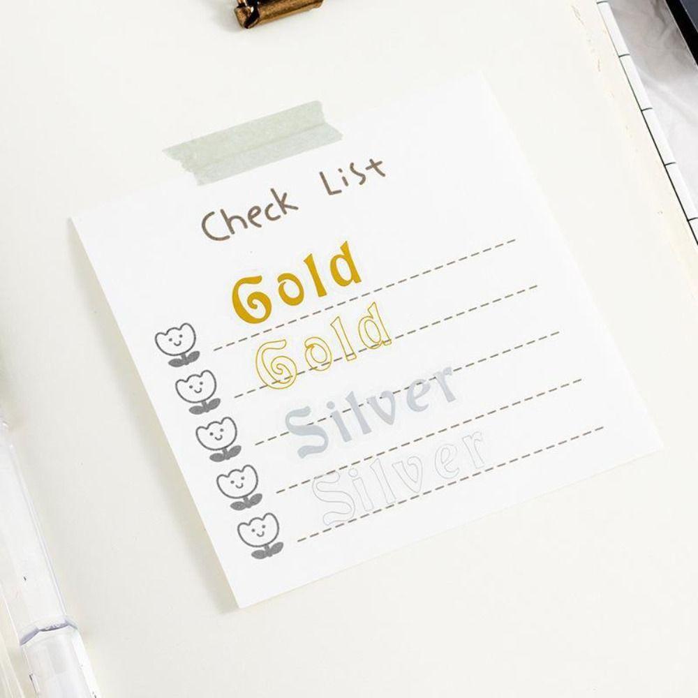 LANFY Goo Card Sticker DIY Handbook Tahan Lama PVC Jurnal Aksesoris Latar Belakang Stiker Hias Golden Silver DIY Craft Album Foto Hand Rekening Bahan Label Sticker