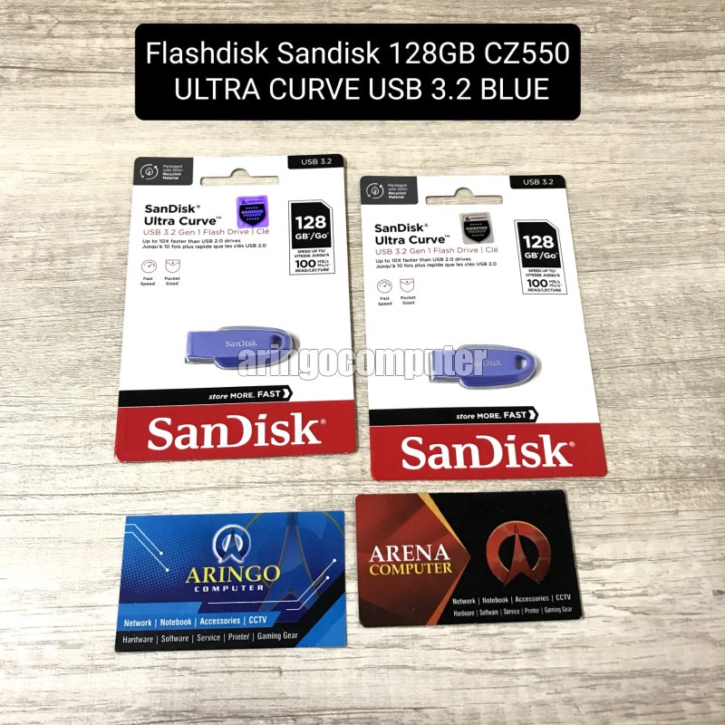 Flashdisk Sandisk 128GB CZ550 ULTRA CURVE USB 3.2 BLUE