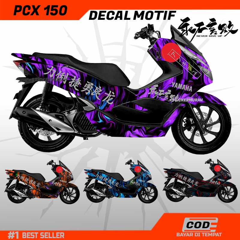 DECAL PCX 150 MOTIF HURUF KANJI JEPANG DECAL PCX MURAH DAN KEREN DECAL MOTOR PCX 150