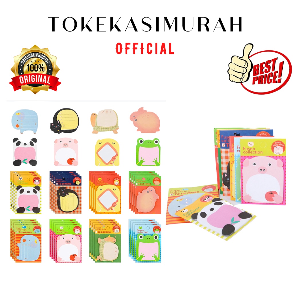 

Sticky Notes Notebook Mini Tempelan Pengingat Motif HewanTempelan Kertas Catatan Memo Note Karakter Animal Cute