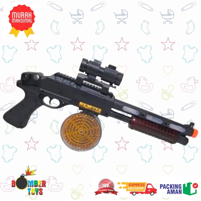 Mainan Anak Senapan Besar AK 868 With Light and Sound LED Bullet Murah