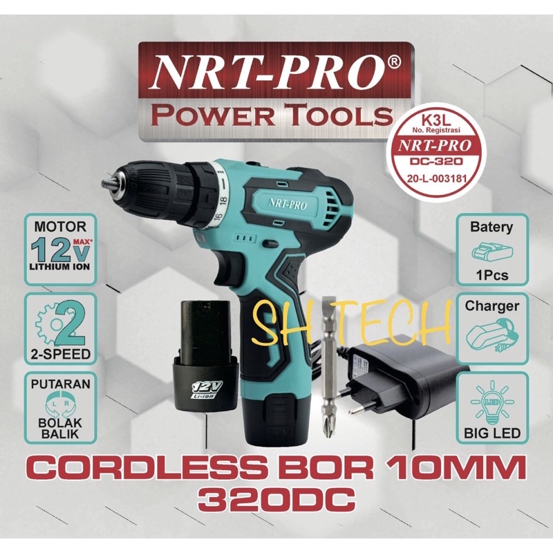BOR CORDLESS NRT PRO 320 DC BOR BATRE PROMO TERMURAH