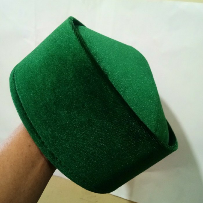 Peci/Songkok/Kopiah mesir bludru hijau ready size jumbo - 10