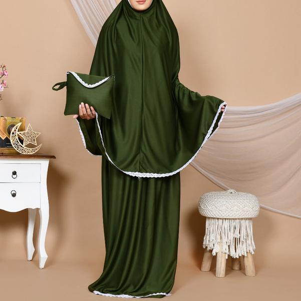 Mukena Siti Khadijah Signature Aluna - Ash Green - Abu-abu