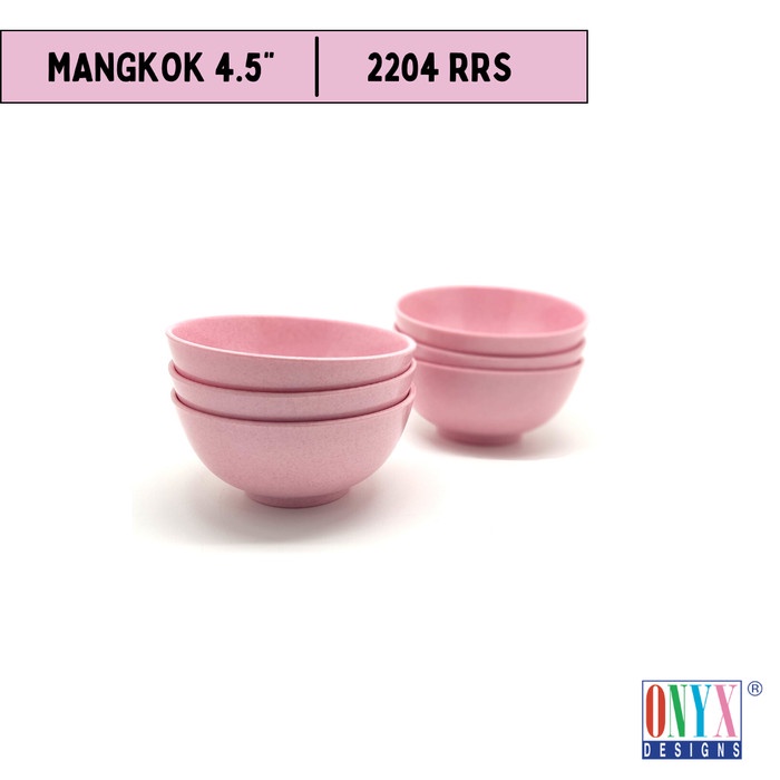 6 Pcs Mangkok Nasi 4.5 Inch Melamin Onyx Polos - 2204