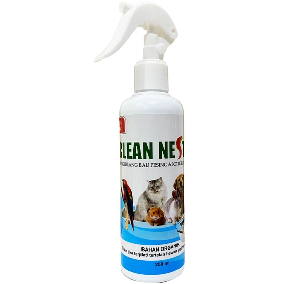 Clean nest 250 ml pengilang bau kandang, bau pesing kucing, anjing, kelinci