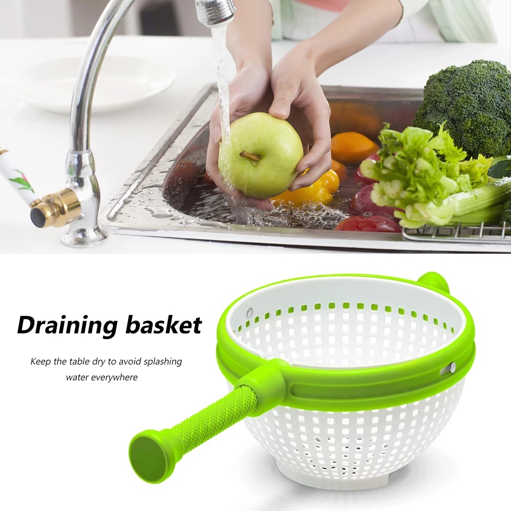 Keranjang Saringan Sayuran / Buah / Salad Spinner Mudah Digunakan Dengan Gagang Lipat