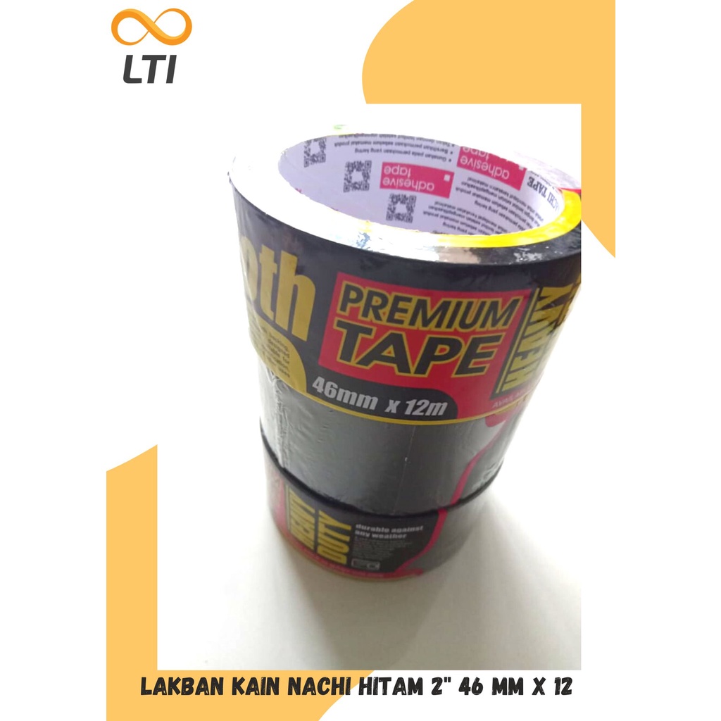 

Lakban Kain Nachi Hitam 2" 46 mm x 12 Linen Nachi Tape Per PCS - HEMAT