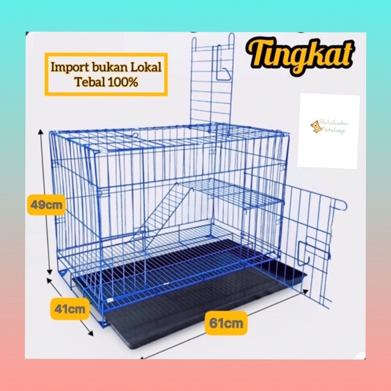 Kandang Tingkat Lipat Jumbo, Kandang Umbaran Kucing, Kelinci, Anjing, Sugar Glider