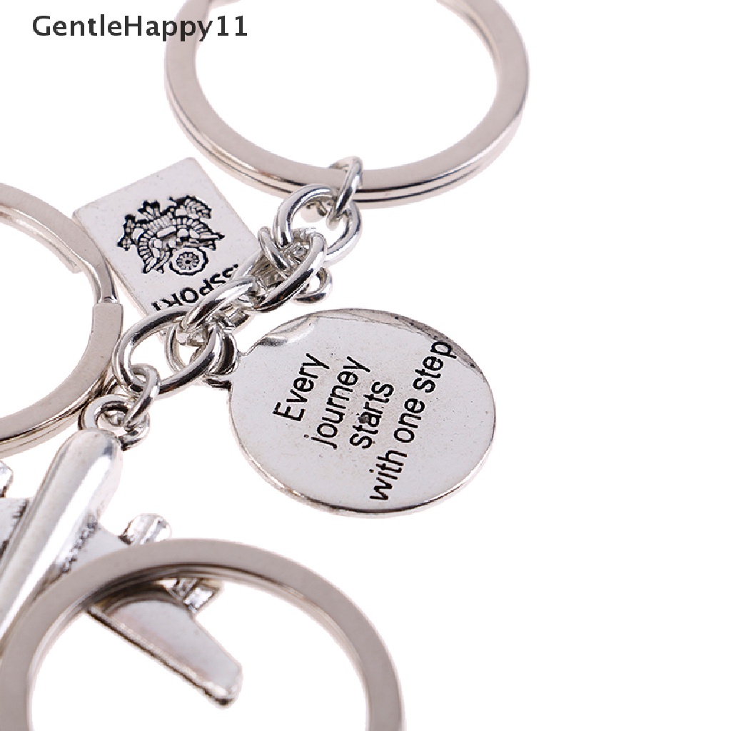 Gentlehappy Gantungan Kunci no matter Tempat Liontin travel keyring handmade Hadiah Untuk Traveller id