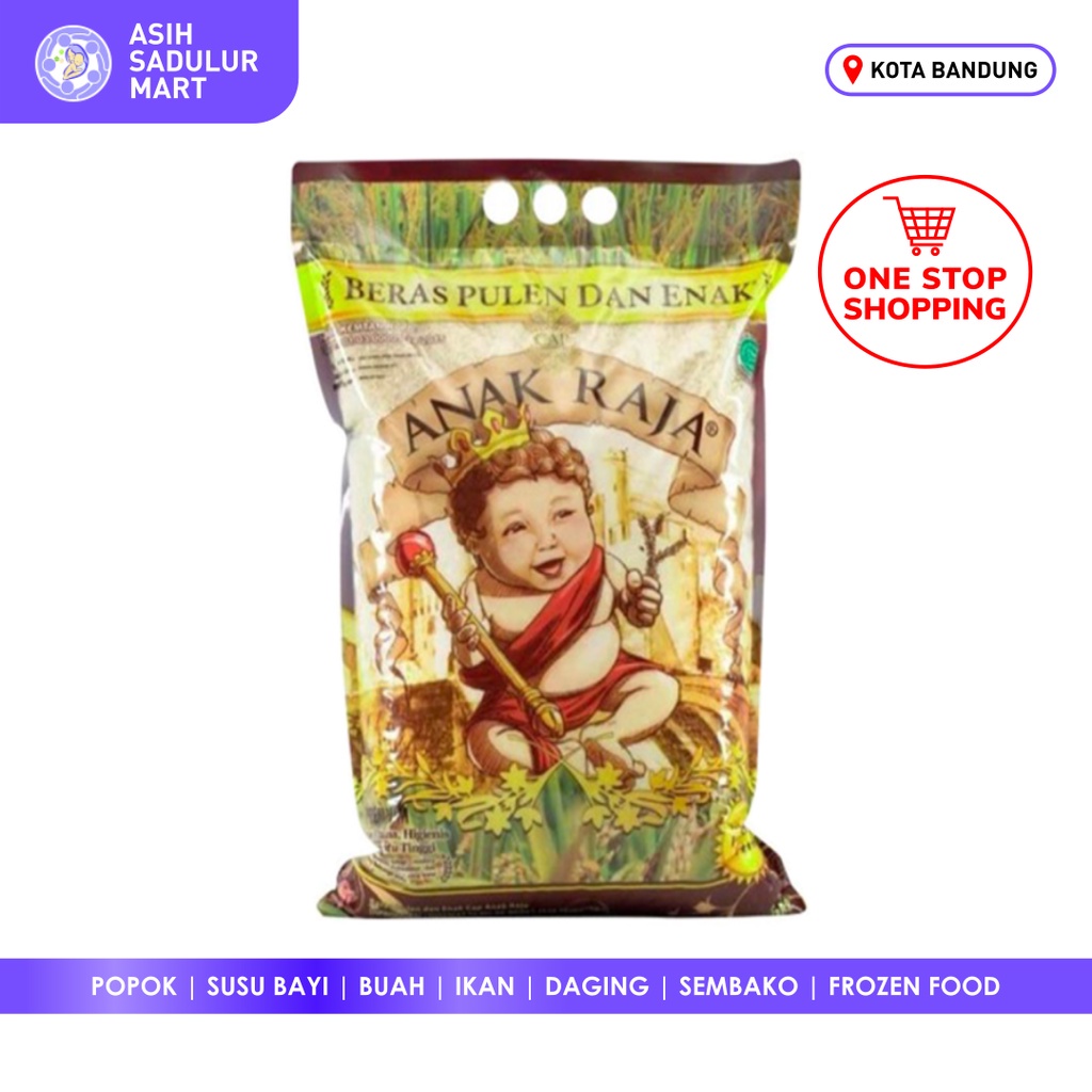 Beras Anak Raja 5kg Pulen Enak - Promo Beras Anak Raja Kepala