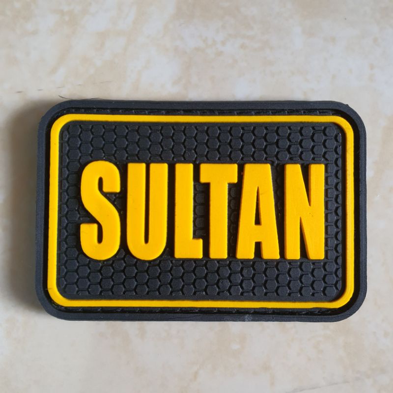 patch rubber logo tulisan sultan / tempelan emblem karet velcro