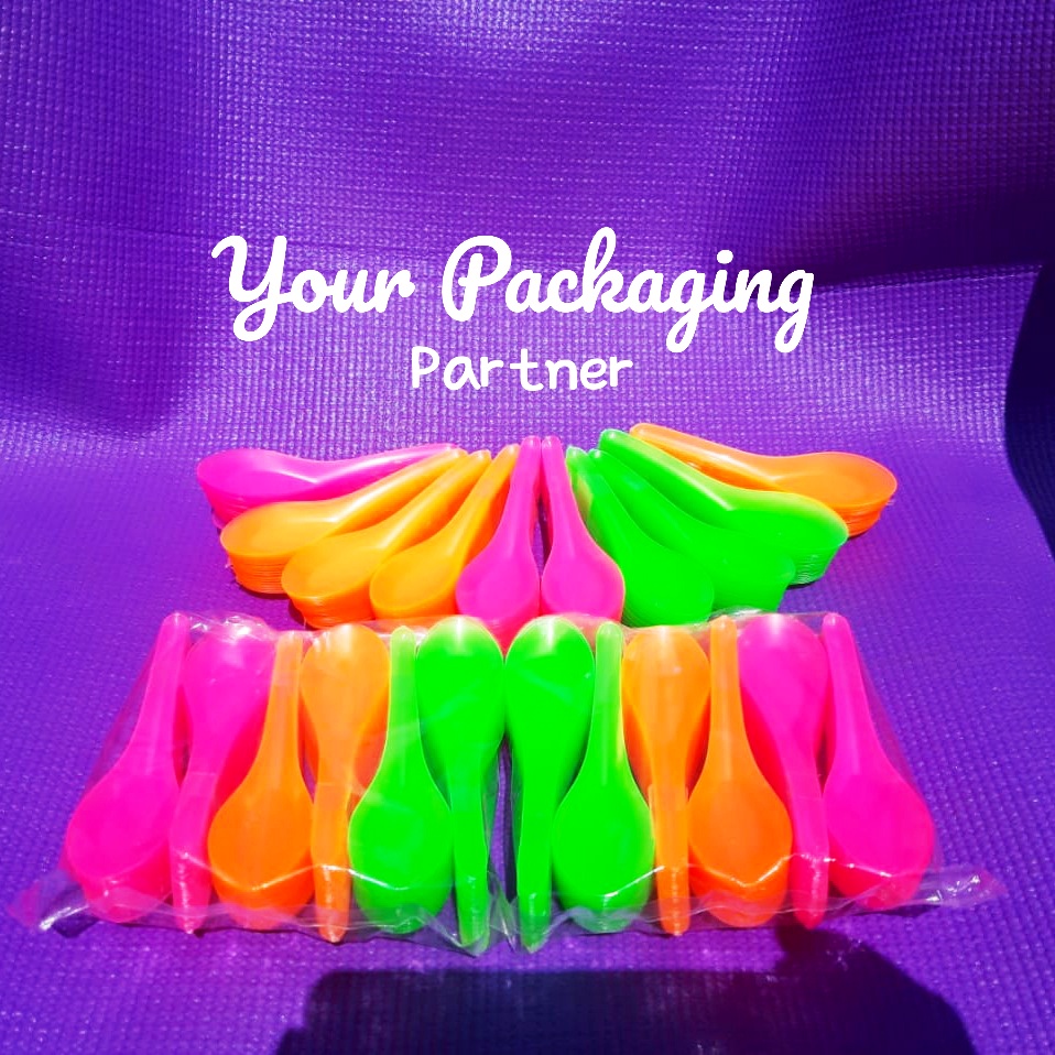 

Sendok plastik bebek stabilo warna neon natural bahan original food grade