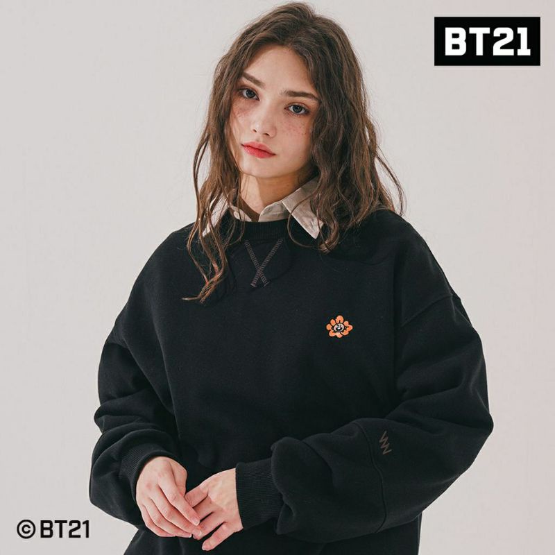 WV PROJECT X BT21 SHOOKY SWEATSHIRT CREWNECK BLACK KOREA ORIGINAL