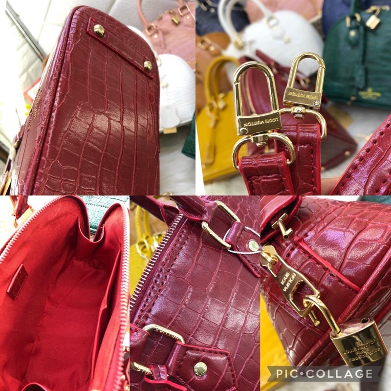 TAS WANITA/TAS CROCO/TAS alma Croco Super GEMBOK FREE BOX tali 2 +dompet uk 25cm kode 3990