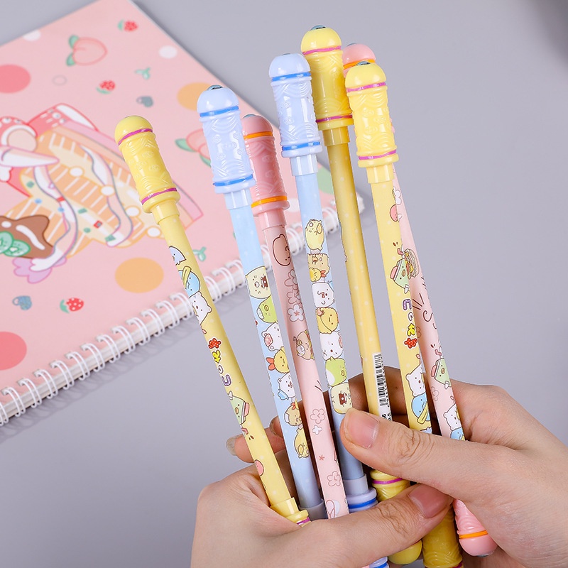 1 Pc Mainan Pena Putar Motif Kartun Bahan Plastik Ukuran 0.5mm Tahan Lama Untuk Perlengkapan Sekolah