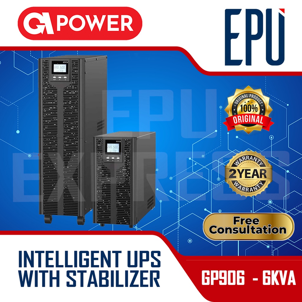 UPS GPOWER GP906 6kva 5400 watt + AVR Stabilizer UPS LCD Online 6000va
