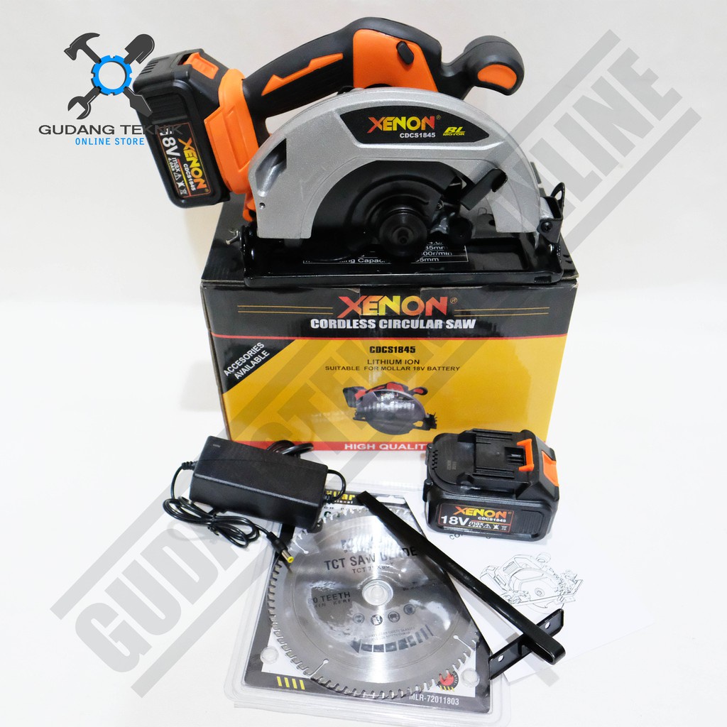 Mesin Gergaji Kayu BATERAI 7&quot; CDCS1845 XENON / Circular Saw 7Inch CORDLESS Charger CDCS 1845 XENON