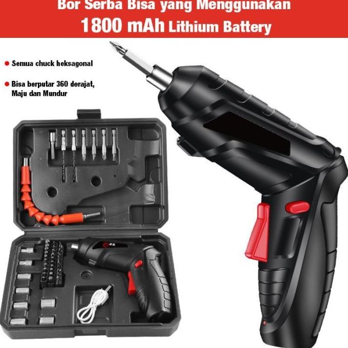 Osakashop - Mesin Bor Cordless Mini 47 in 1 / Screwdriver Baterai Obeng