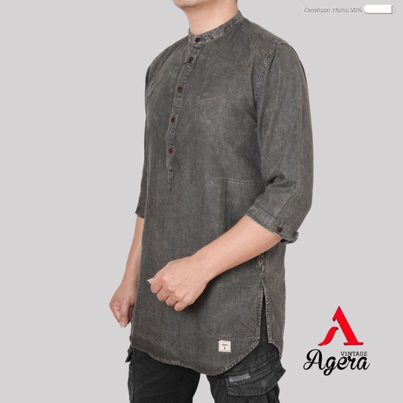 NEW MODEL BAJU KURTA KAMEJA KOKO KEMKO PRIA KATUN ORIGINAL TERBARU LENGAN 3/4 &amp; PENDEK AGERA