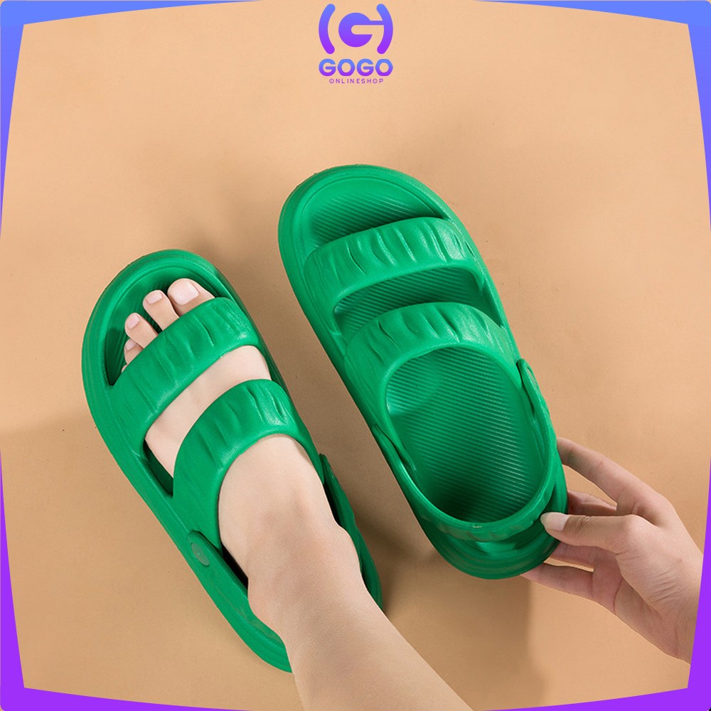 GOGO-S49 Sandal Jelly Wanita Bahan EVA Anti Slip Elastis Selop Rumahan / Sendal Gunung Cewek Couple Slipper Soft Empuk Elastic Import