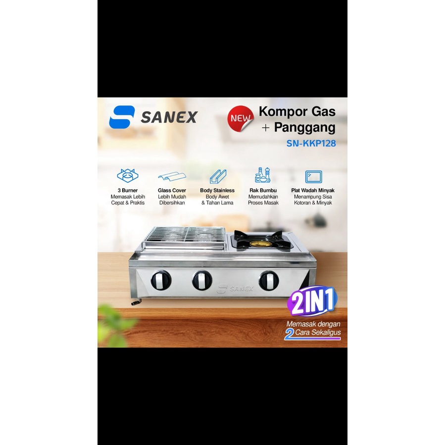 KOMPOR GAS + PANGGANGAN SANEX SN-KKP128