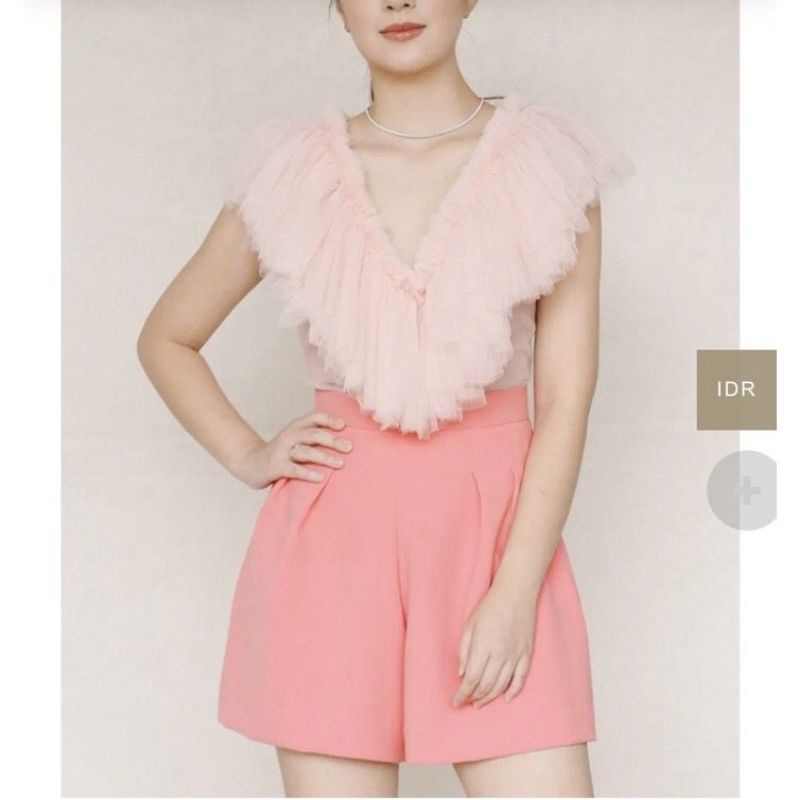 Poise24 Ruffle Top Size S Soft Pink Nude, Rok Poise24
