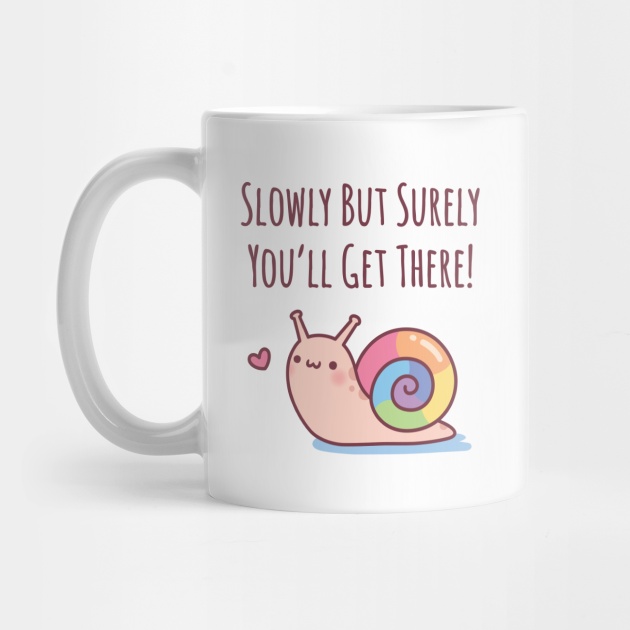 Mug Keramik Lucu Cute Snail With Rainbow Shell