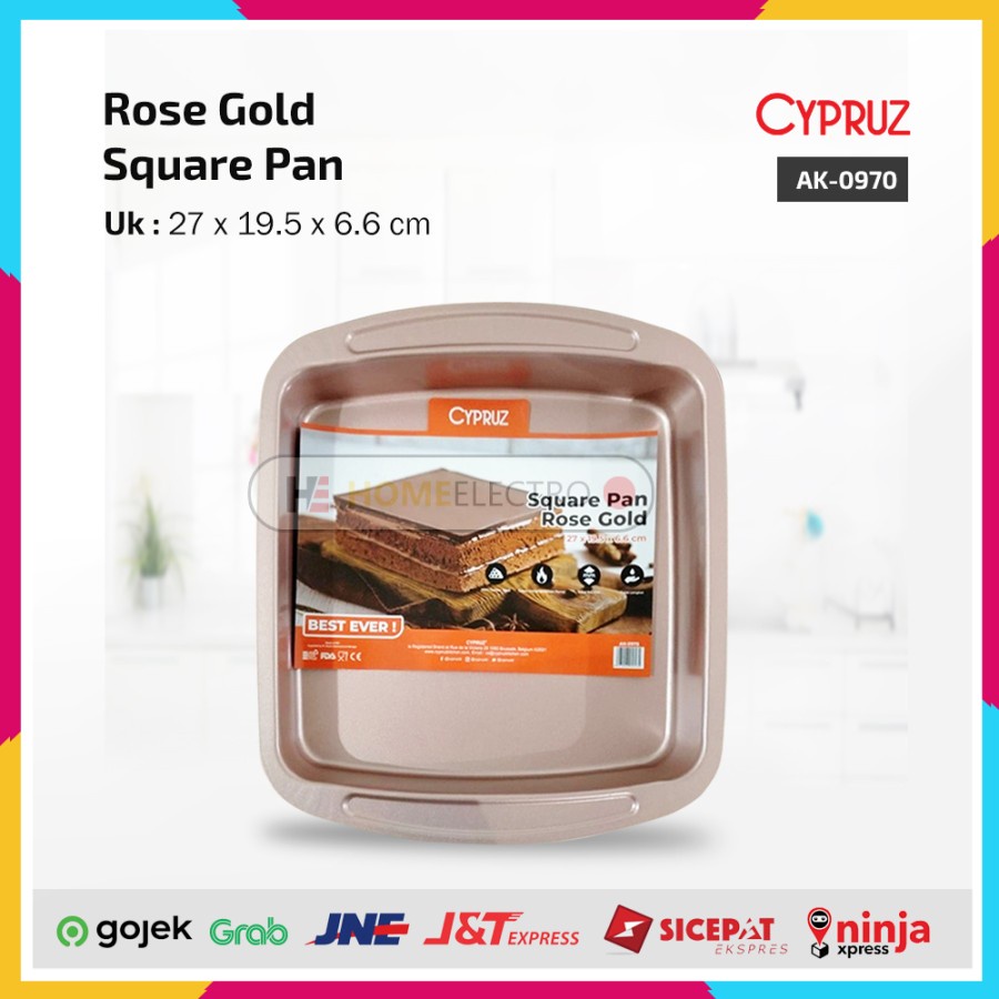 Cypruz AK-0975 Loyang Rose Gold Square Pan