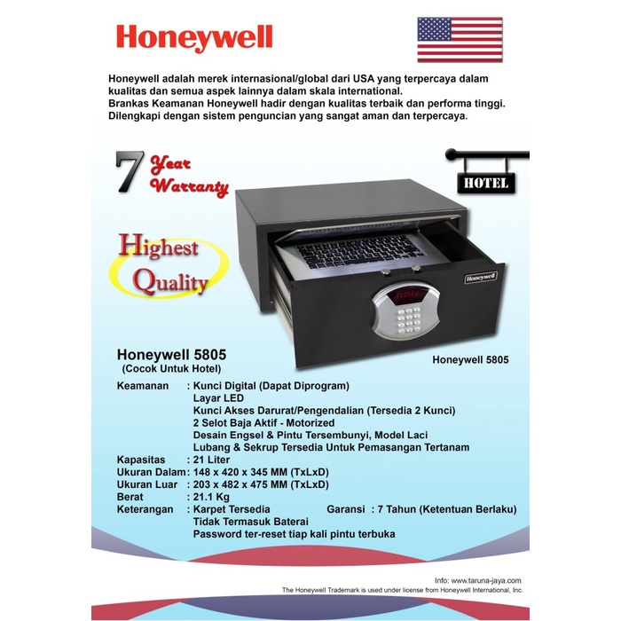 BRANKAS | HONEYWELL 5805 | ORIGINAL | GARANSI RESMI