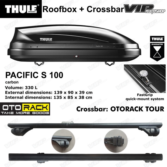 FORTUNER VNT Paket Roofbox roof box THULE PACIFIC 100 +crossbar