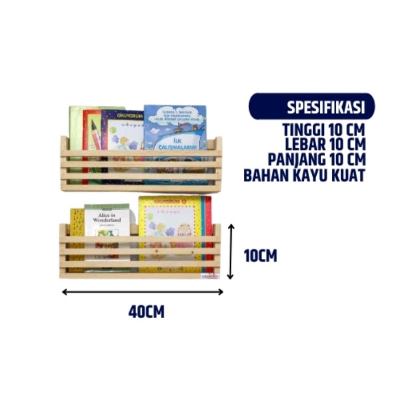 Rak Buku Minimalis /Rak Buku Tempel 3 Stik