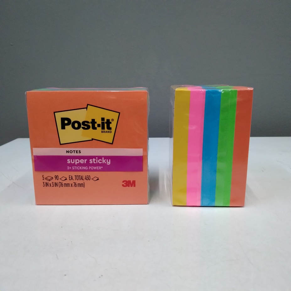 

RB 3M Post It Super Sticky Notes 654-5SSAU 3 inch x 3 inch