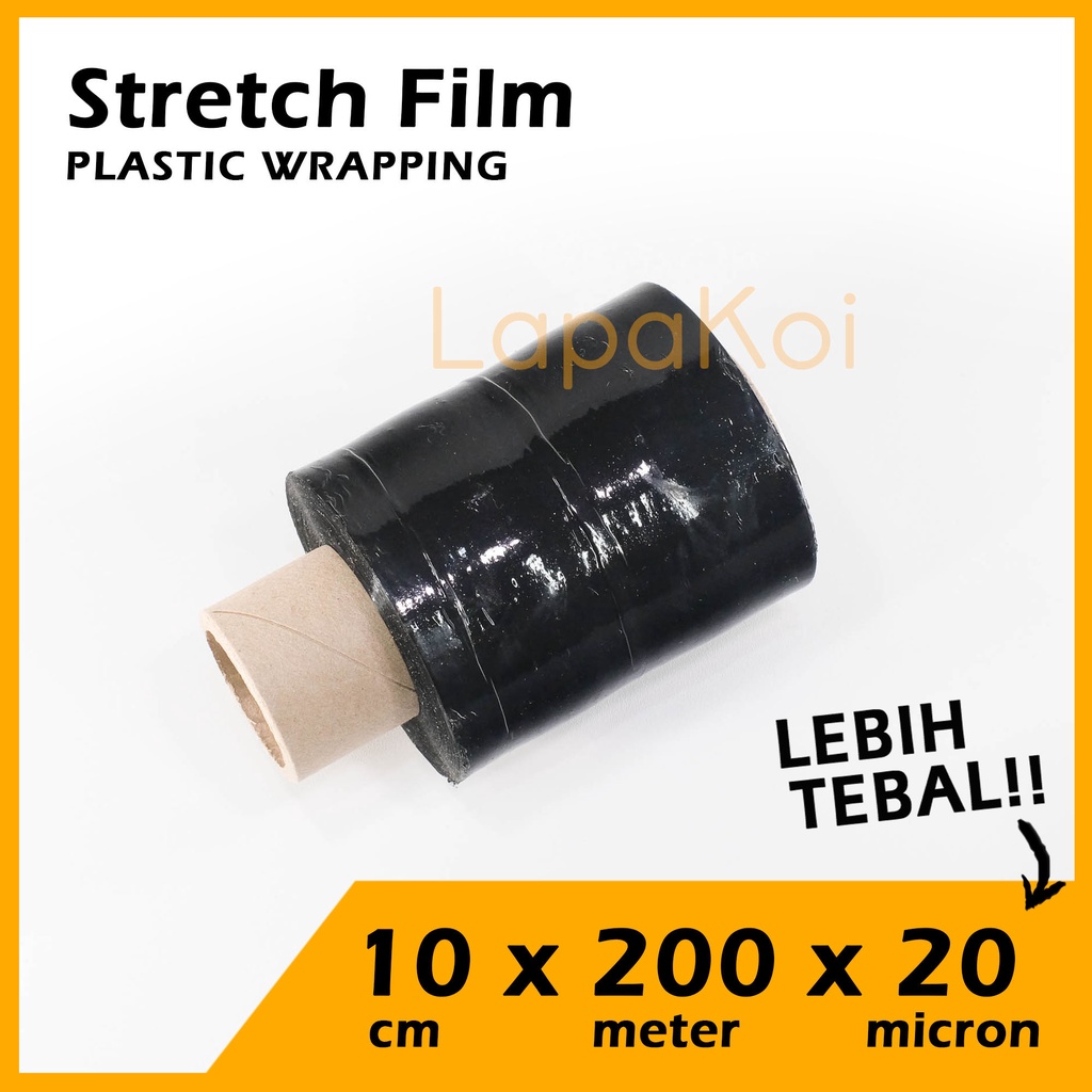 

Stretch Film Black 10 cm x 200 M refill core 1/2 inch warna hitam