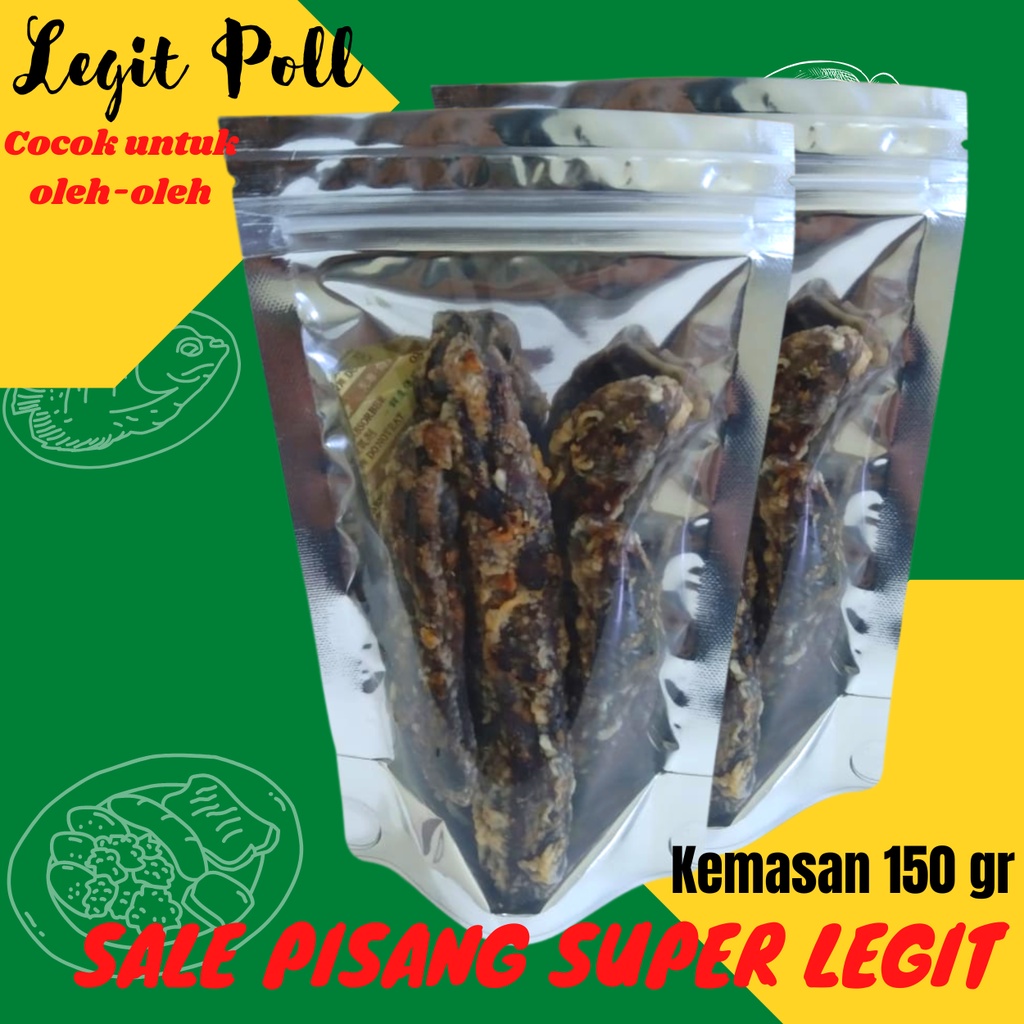 

Camilan Sale Pisang Super Legit dan Kenyal Kemasan 150 gr LAUX PAUX SUROBOYO DIJAMIN LEGIT POLL