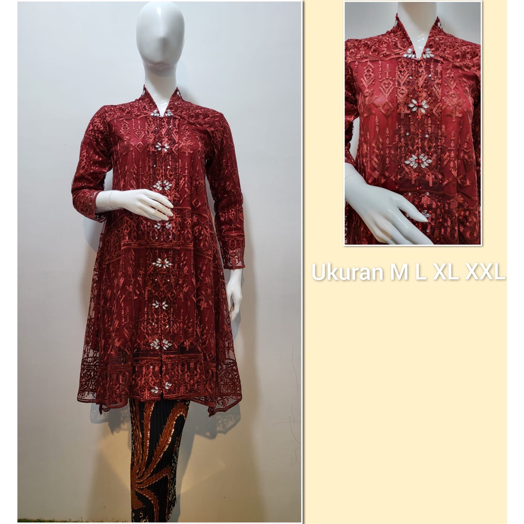 Permata Olshop / Kebaya Floy Tunik Busui Payet Modern / Kebaya Wisuda / Kebaya Kurung / Kebaya Modern / Kebaya Busui