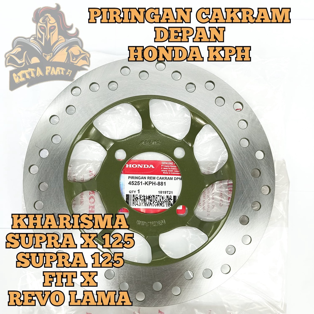 PIRINGAN CAKRAM DEPAN HONDA KPH KUALITAS ASLI ORIGINAL HONDA AHM PRESISI AWET TIDAK KARATAN KARISMA KHARISMA SUPRA X 125 FIT X REVO LAMA