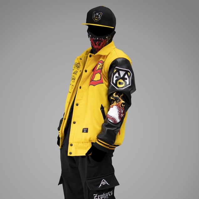 Varsity Jacket Yellow Full Bordir Bear Gotham Club