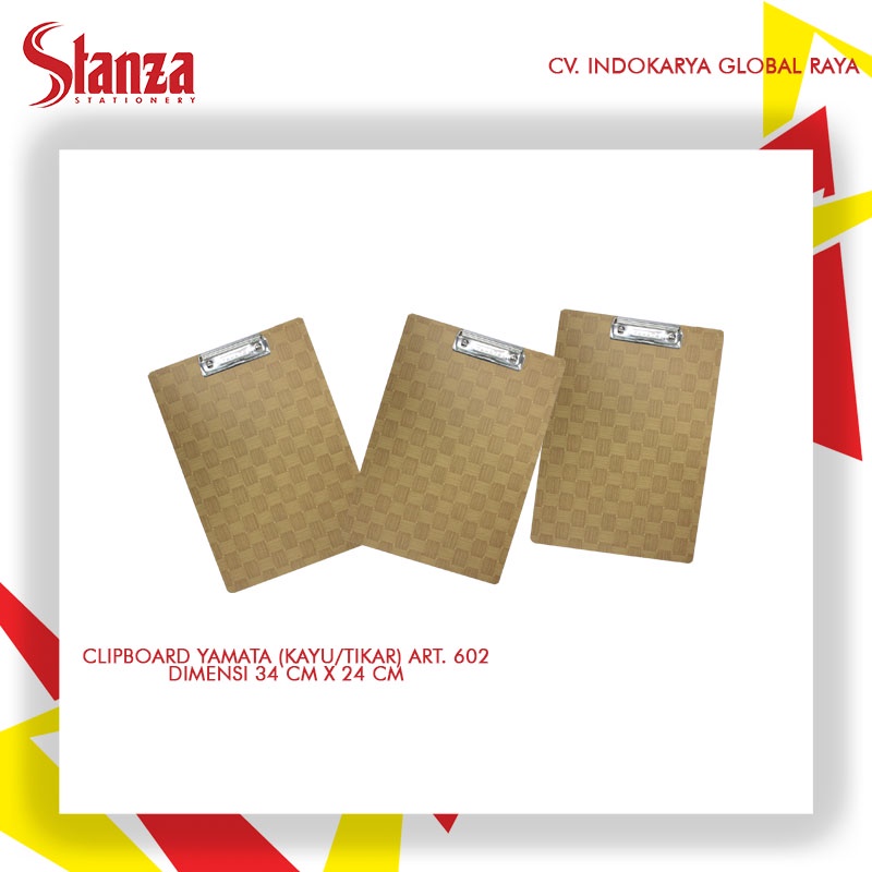 

Clipboard Yamata Kayu / Papan Ujian Grosir